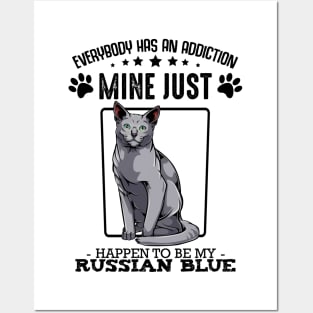 Russian Blue Cat Posters and Art